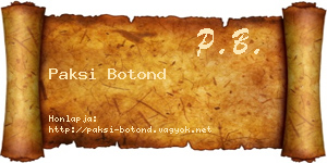 Paksi Botond névjegykártya
